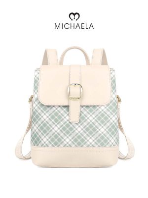 MICHAELA Two-Tone Checkered Backpack 017